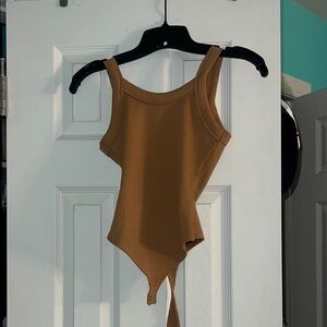 Wild Fable Brown Scoop Neck Bodysuit